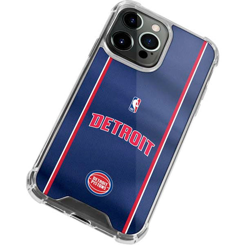 NBA Detroit Pistons Jersey iPhone 14 Pro Clear Case